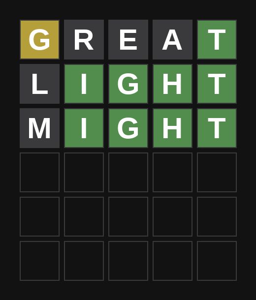 Guess 3/6 (3 left)

⏰ Time remaining: 9m 15s